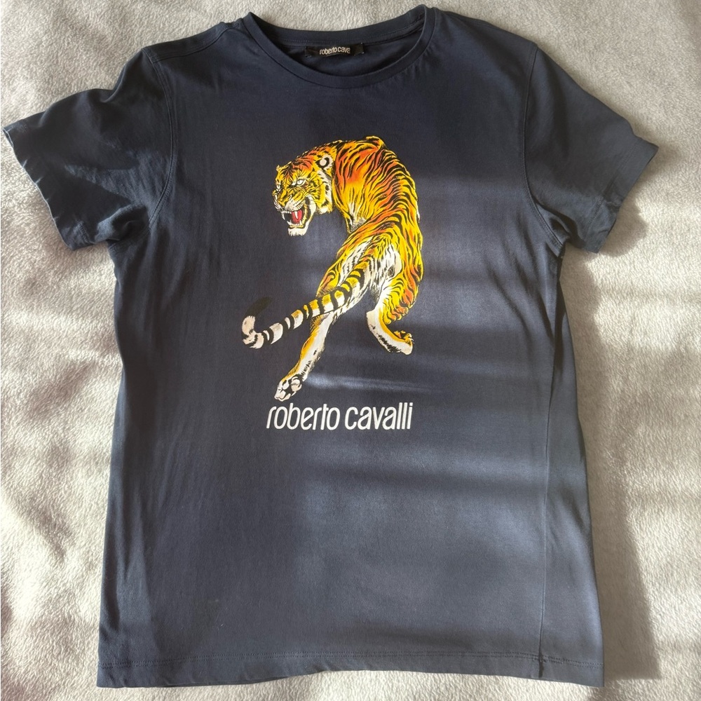 Roberto Cavalli Luxury Graphic Tee with Tiger